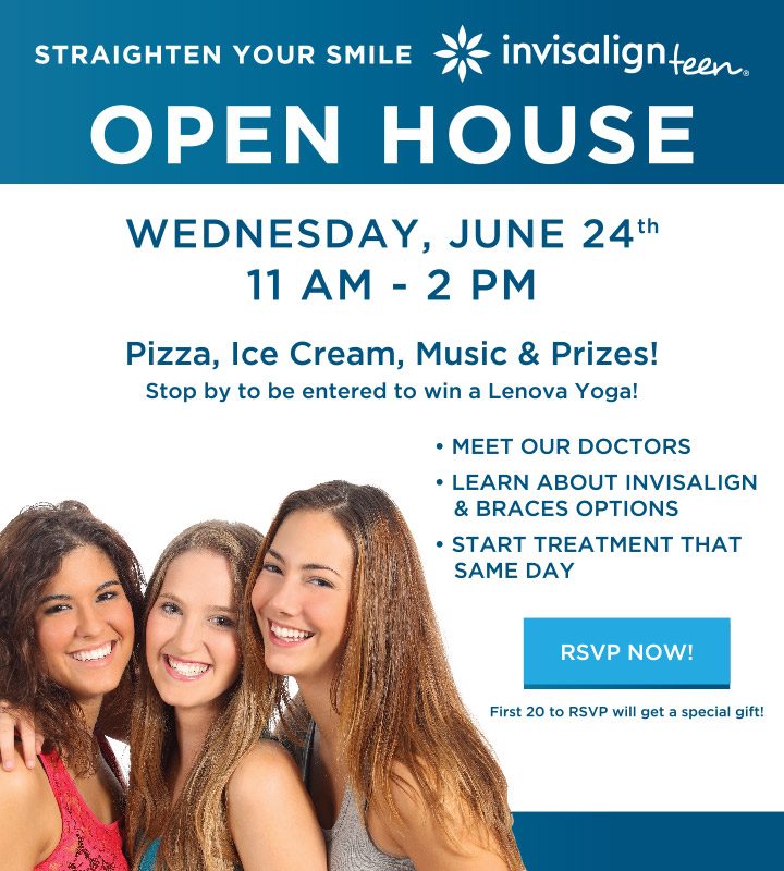 Ad for BRO's Invisalign Teen open house in Asheville, NC