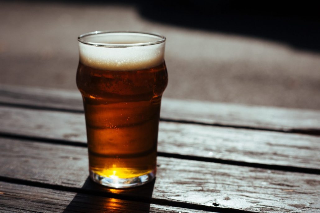 Beer served in adult waiting area at orthodontic office in Asheville