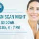 Poster for Invisalign Scan Night event at Blue Ridge Orthodontics in Asheville