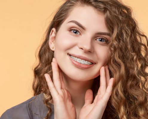 Girl excited about getter her new braces in Asheville