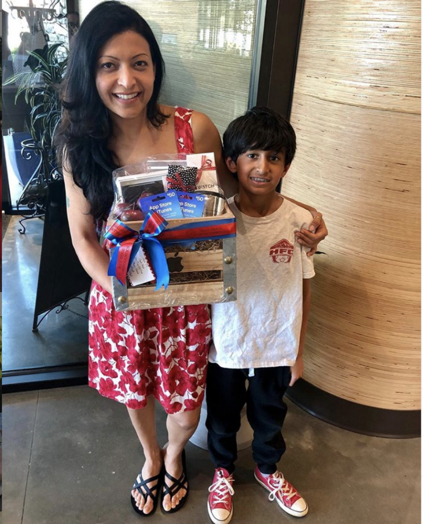 Woman and son who won the first giveaway from BRO in 2019