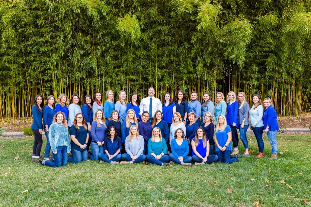 Blue Ridge Orthodontics take a staff picture in Asheville