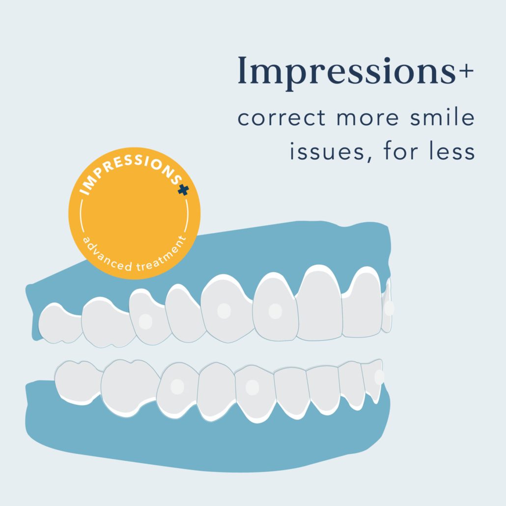 Impressions+ correct more smile issues, for less.