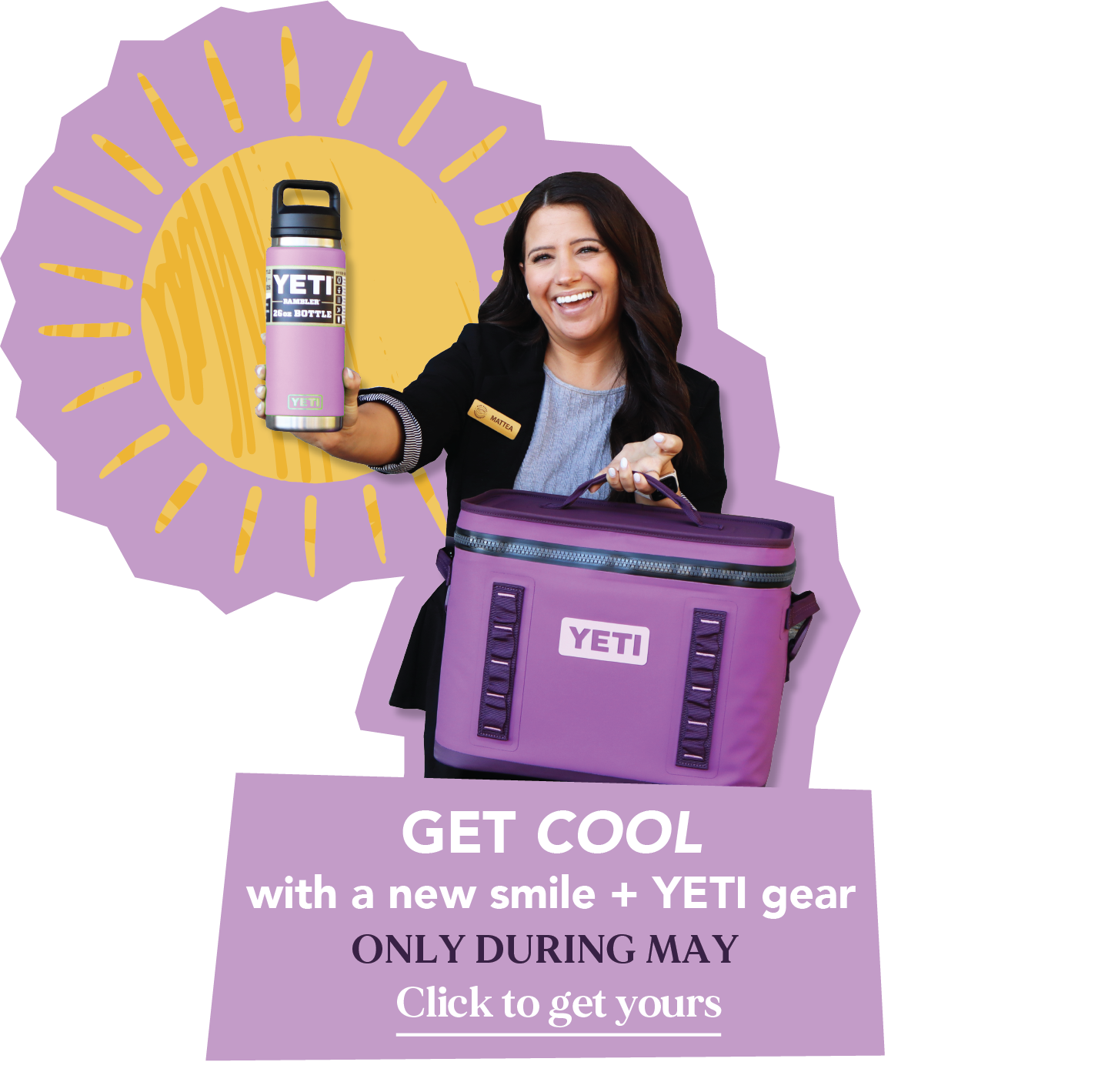 free yeti cooler + water bottle 