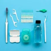 toothbrush, floss, floss pickers