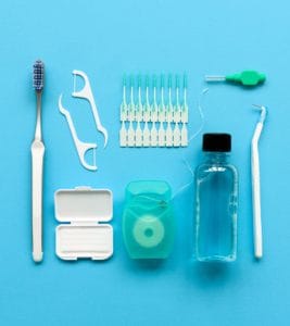 toothbrush, floss, floss pickers
