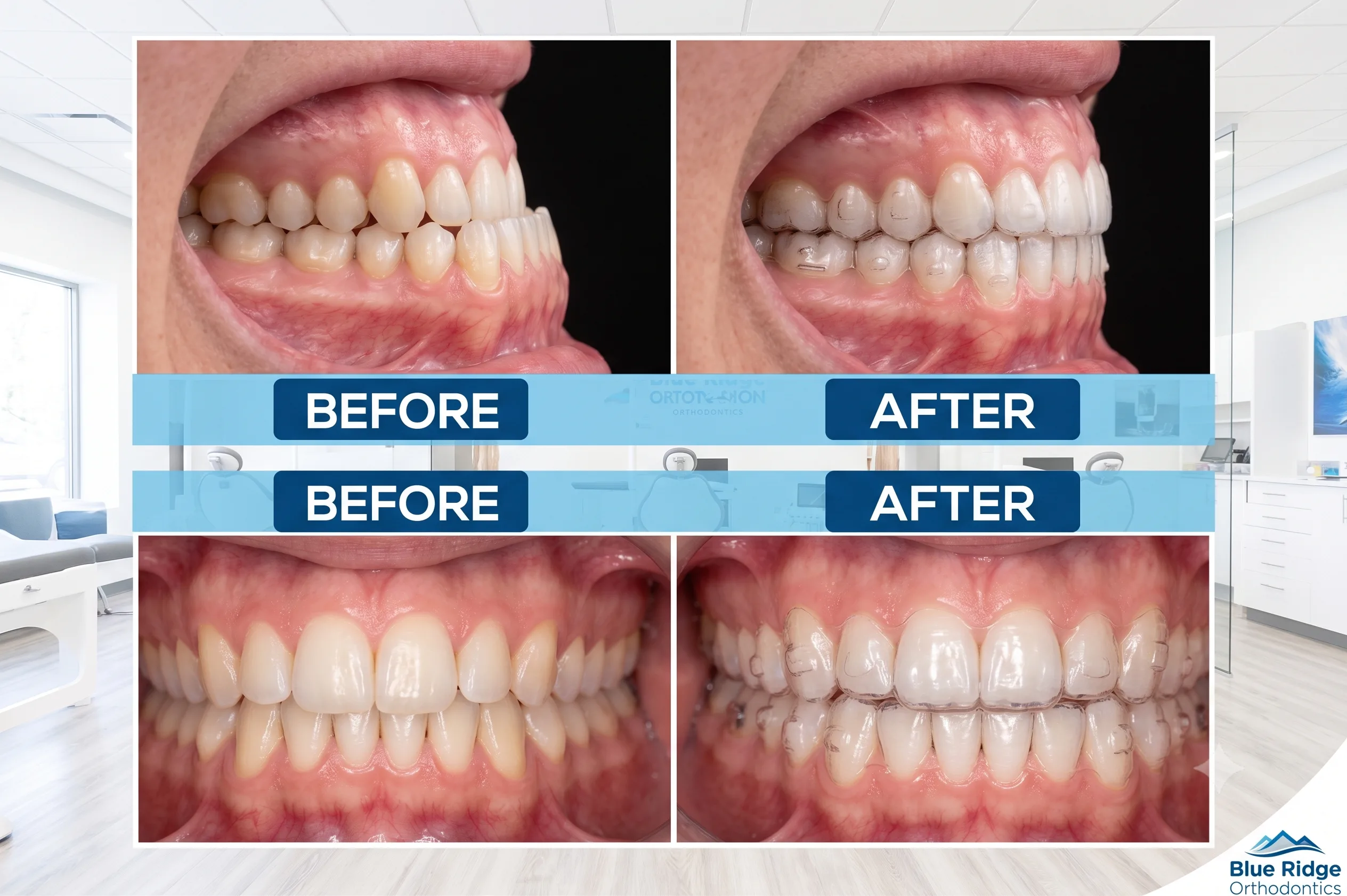 Overbite and Underbite before and after image