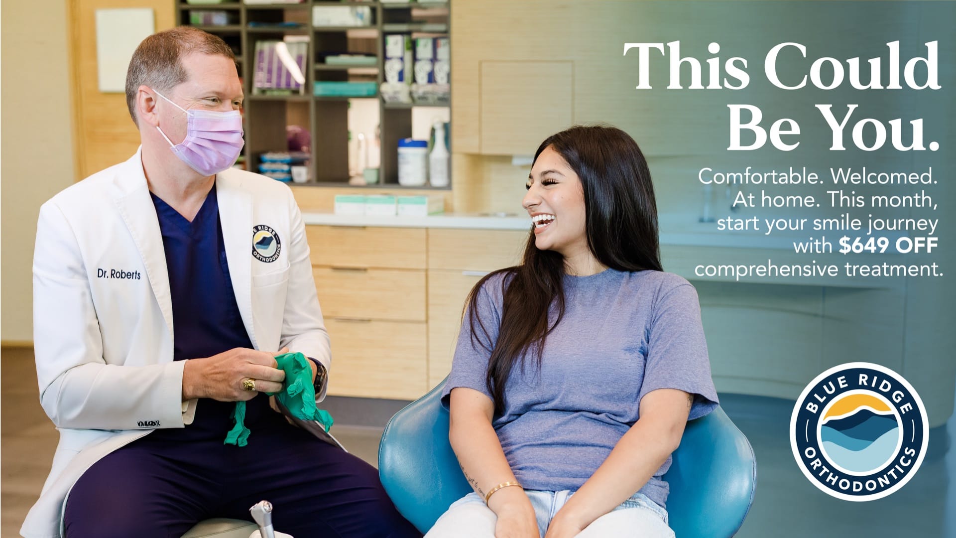 This Could Be You. Blue Ridge Orthodontics October offer: $649 off comprehensive treatment
